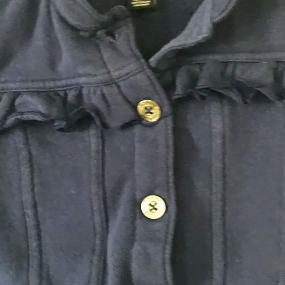 Tommy Hilfiger Kids Blue Jacket With Peplum Hem Ruffles @ Chest Size 24 Months